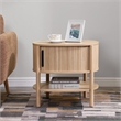 NPD Furniture Acelyn KD Tambour Nightstand/Side Table in Light Oak