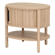 NPD Furniture Acelyn KD Tambour Nightstand/Side Table in Light Oak