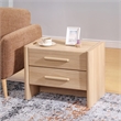 NPD Furniture Fortville KD Nightstand/Side Table 2 Drawers in Light Oak