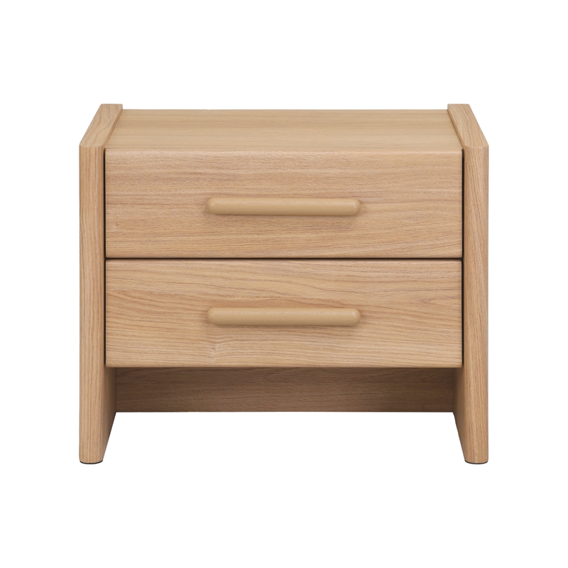 NPD Furniture Fortville KD Nightstand/Side Table 2 Drawers in Light Oak