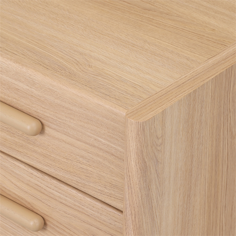 NPD Furniture Fortville KD Nightstand/Side Table 2 Drawers in Light Oak