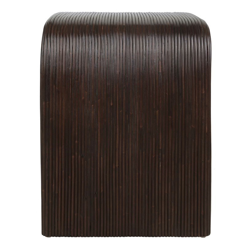 NPD Furniture Kyran Rattan Side/End Table in Espresso Brown