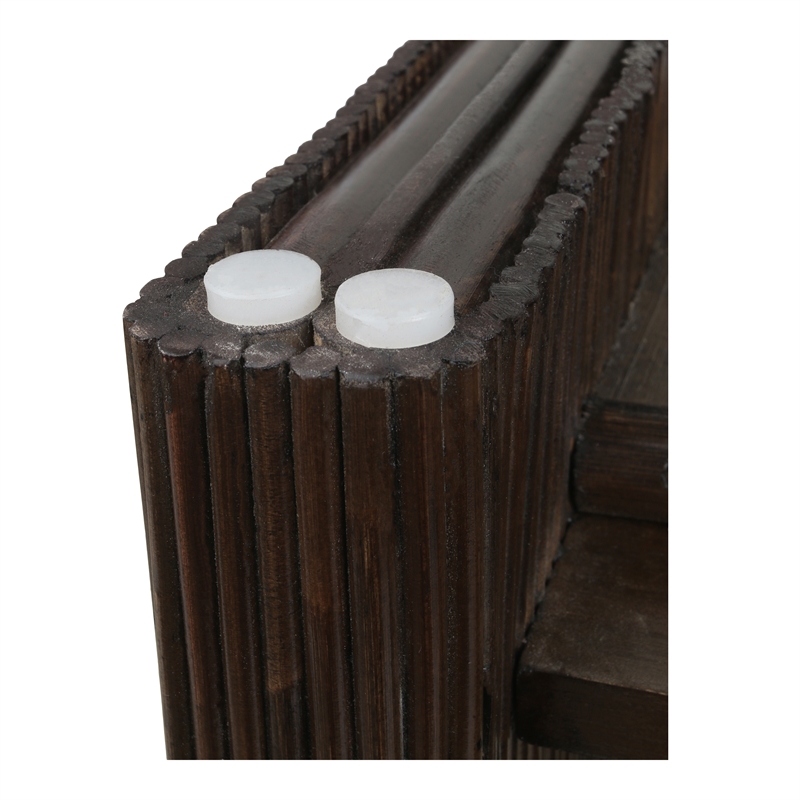 NPD Furniture Kyran Rattan Side/End Table in Espresso Brown