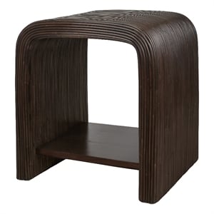 NPD Furniture Kyran Rattan Side/End Table in Espresso Brown