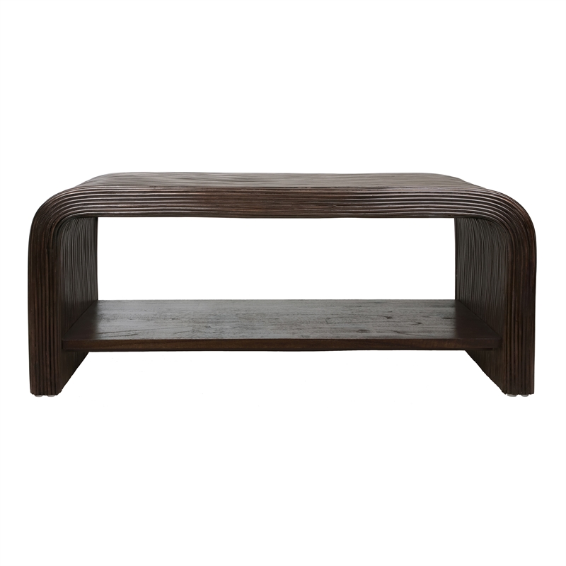 NPD Furniture Kyran Rattan Coffee Table in Espresso Brown