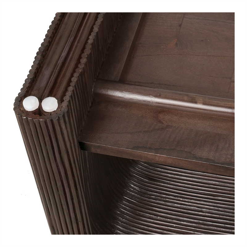NPD Furniture Kyran Rattan Coffee Table in Espresso Brown
