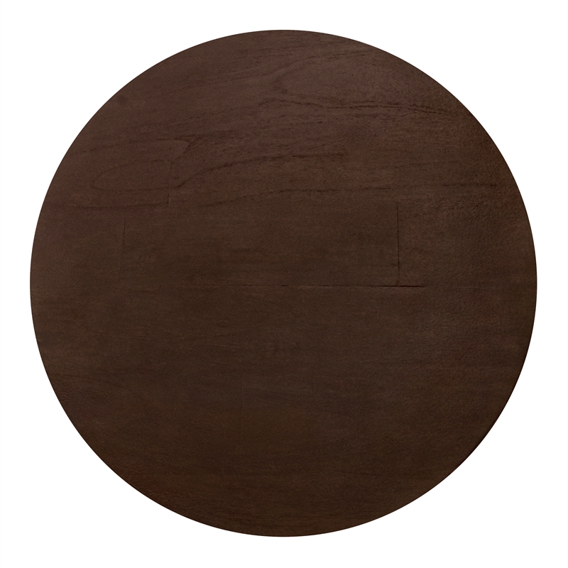 NPD Furniture Zeke Rattan Side/End Table w/ Wood Top in Espresso Brown
