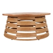 New Pacific Direct Zeke Rattan Coffee Table w/ Wood Top in Honey