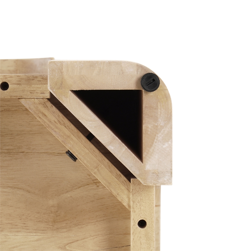 NPD Furniture Trevin KD Square Coffee Table with Open Shelf in Beige