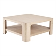 NPD Furniture Trevin KD Square Coffee Table with Open Shelf in Beige