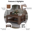 NPD Furniture Trevin KD Square Coffee Table with Open Shelf in Walnut
