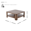 NPD Furniture Trevin KD Square Coffee Table with Open Shelf in Walnut