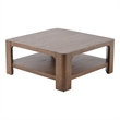 NPD Furniture Trevin KD Square Coffee Table with Open Shelf in Walnut