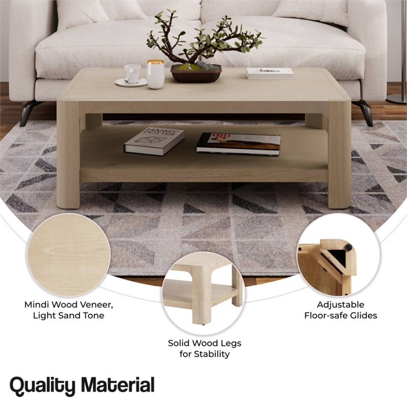 NPD Furniture Trevin KD Rectangular Coffee Table in Weathered Sand