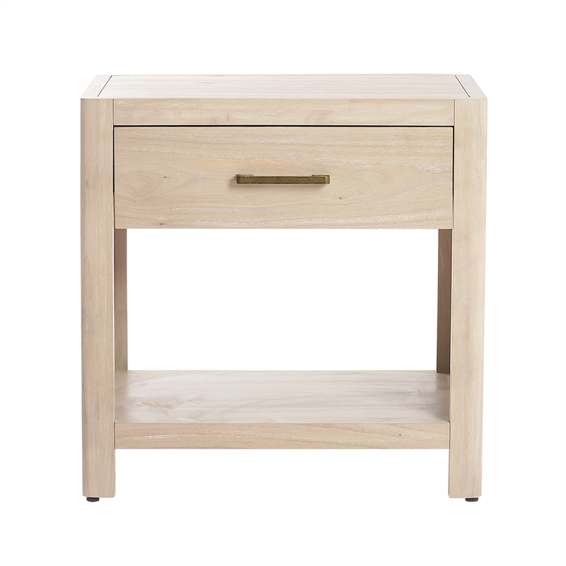 NPD Furniture Trevin Nightstand/Side Table 1 Drawer in Weathered Sand