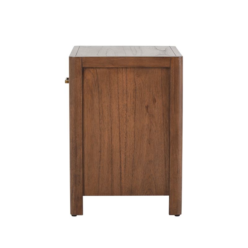 NPD Furniture Trevin Nightstand/Side Table 1 Drawer in Walnut