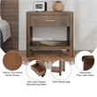 NPD Furniture Trevin Nightstand/Side Table 1 Drawer in Walnut