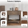 NPD Furniture Trevin Nightstand/Side Table 1 Drawer in Walnut