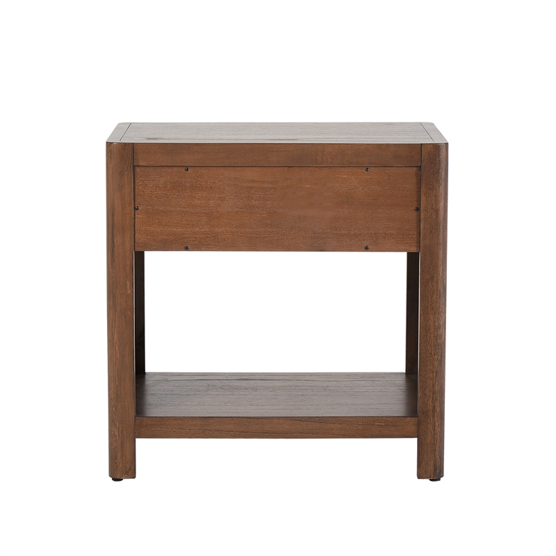 NPD Furniture Trevin Nightstand/Side Table 1 Drawer in Walnut