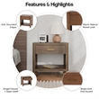 NPD Furniture Trevin Nightstand/Side Table 1 Drawer in Walnut