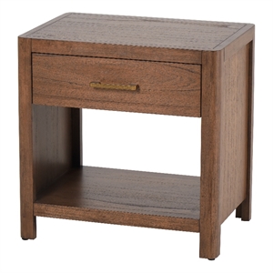 NPD Furniture Trevin Nightstand/Side Table 1 Drawer in Walnut