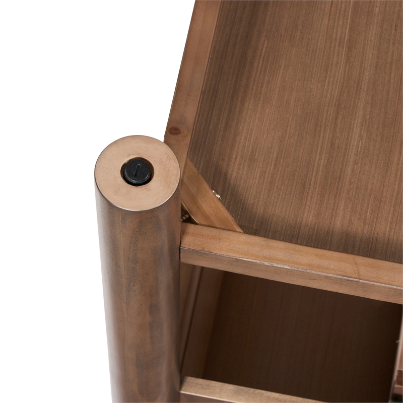 NPD Furniture Bloomfield Nightstand/Side Table in Dark Walnut
