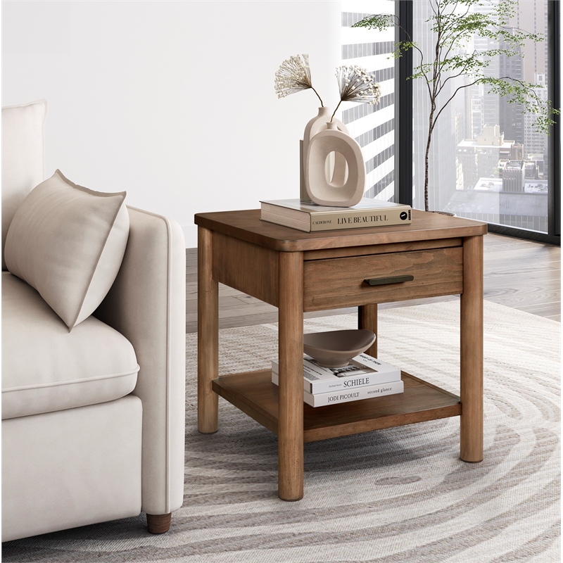 NPD Furniture Bloomfield Nightstand/Side Table in Dark Walnut