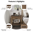 NPD Furniture Bloomfield Nightstand/Side Table in Dark Walnut