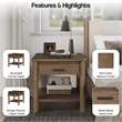 NPD Furniture Bloomfield Nightstand/Side Table in Dark Walnut