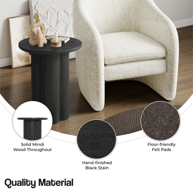 NPD Furniture Mayville Solid Wood Side/End Table in Alto Black