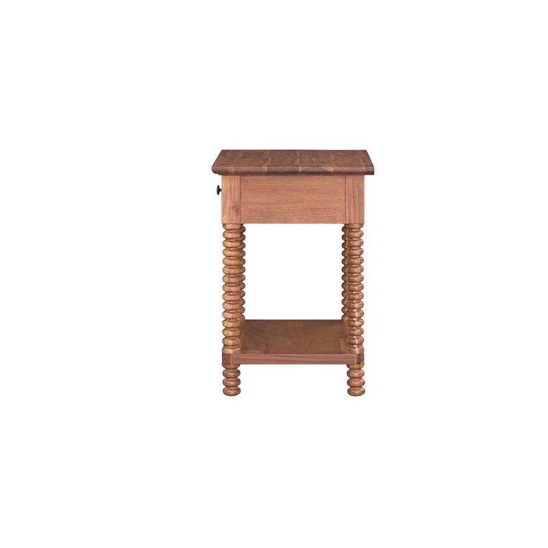 NPD Furniture Azella KD Nightstand/Side Table in Brushed Brown