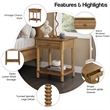 NPD Furniture Azella KD Nightstand/Side Table in Brushed Brown