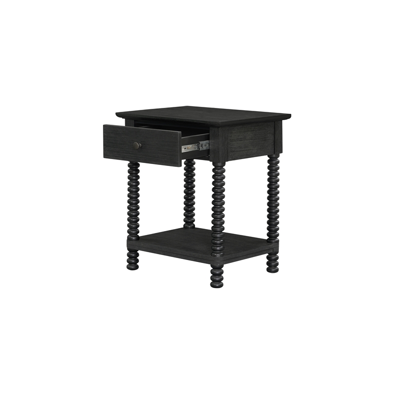 NPD Furniture Azella KD Nightstand/Side Table in Alto Black