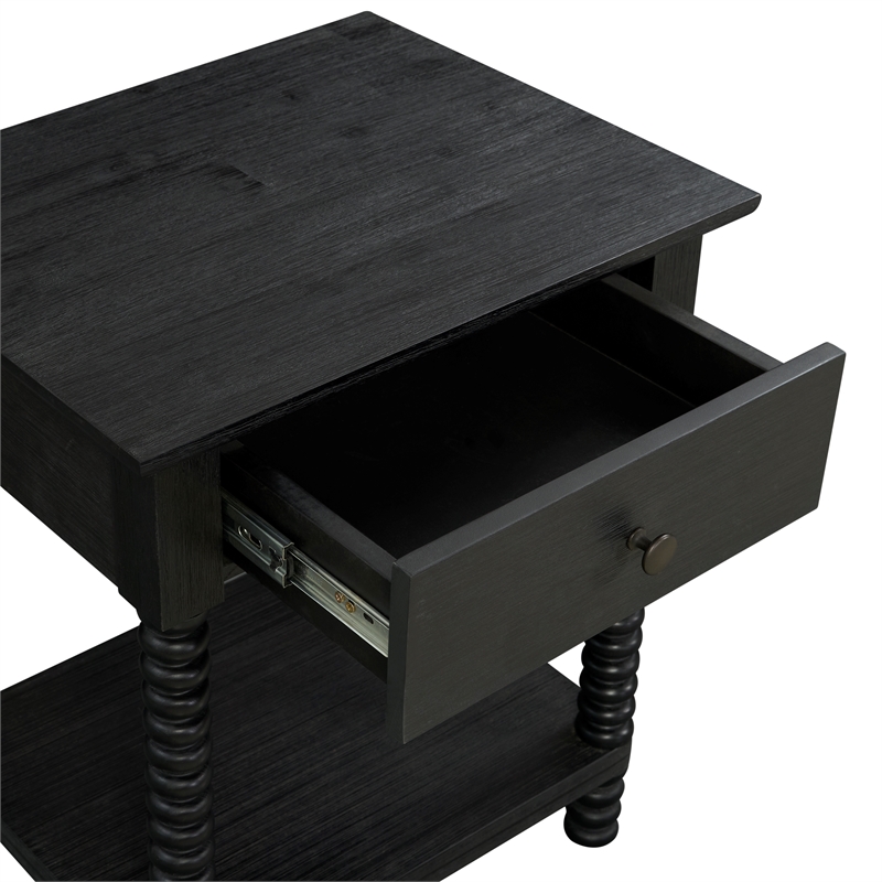 NPD Furniture Azella KD Nightstand/Side Table in Alto Black