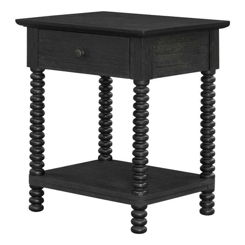 NPD Furniture Azella KD Nightstand/Side Table in Alto Black