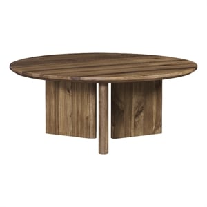 New Pacific Direct Petrilio KD Round Coffee Table in Hazelnut Brown
