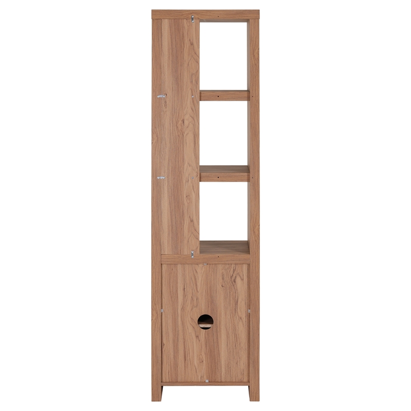 NPD Furniture Larson Shelf w/ Cabinet in Terra Oak