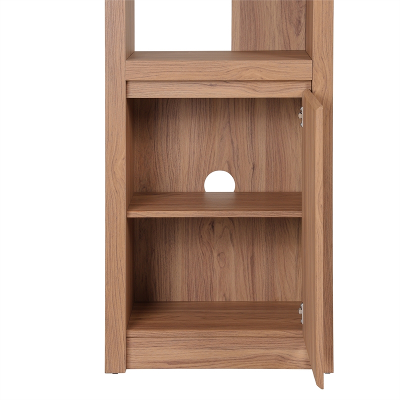 NPD Furniture Larson Shelf w/ Cabinet in Terra Oak