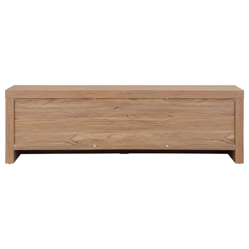 NPD Furniture Larson Entryway Storage Bench in Terra Oak