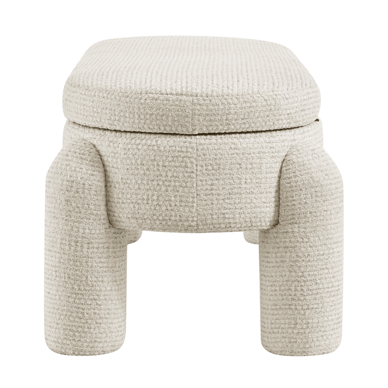 NPD Furniture Bowden Chenille Bench in Salzburg Beige