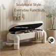 NPD Furniture Bowden Chenille Bench in Salzburg Beige