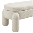 NPD Furniture Bowden Chenille Bench in Salzburg Beige