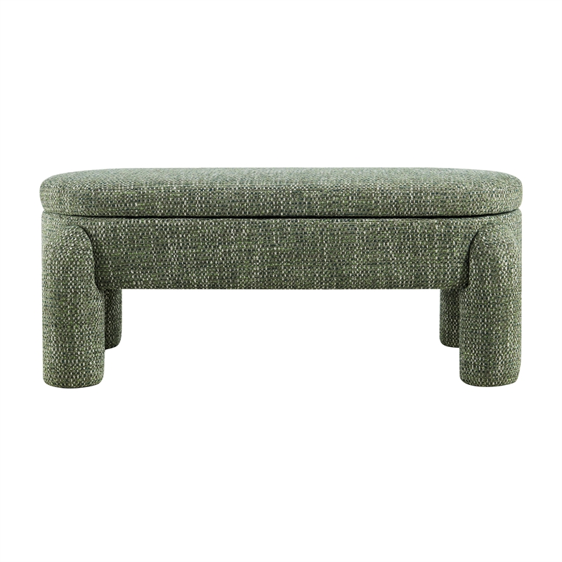 NPD Furniture Bowden Chenille Bench in Salzburg Green