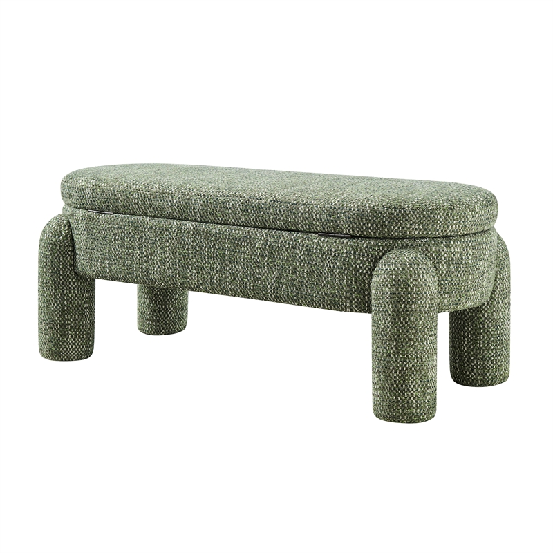 NPD Furniture Bowden Chenille Bench in Salzburg Green
