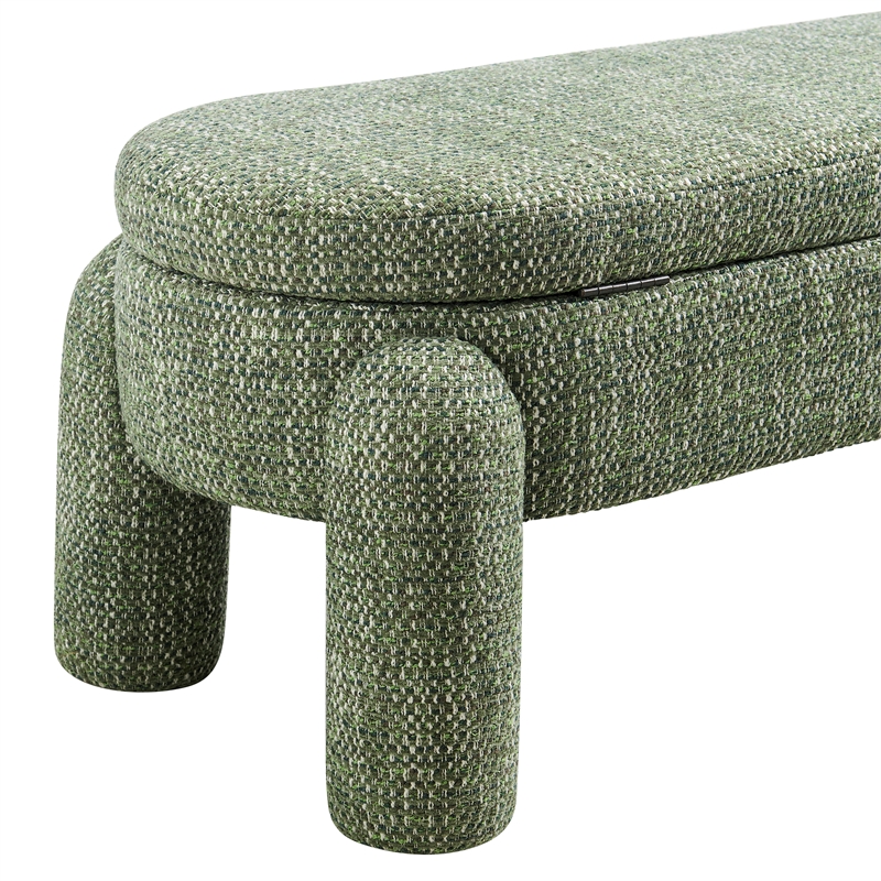 NPD Furniture Bowden Chenille Bench in Salzburg Green