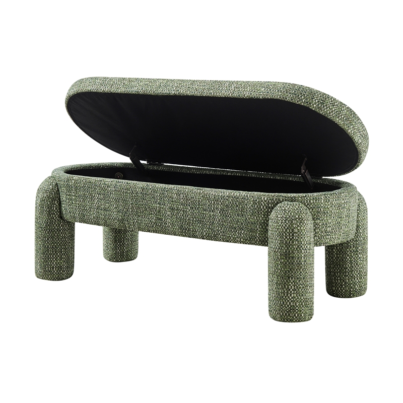 NPD Furniture Bowden Chenille Bench in Salzburg Green