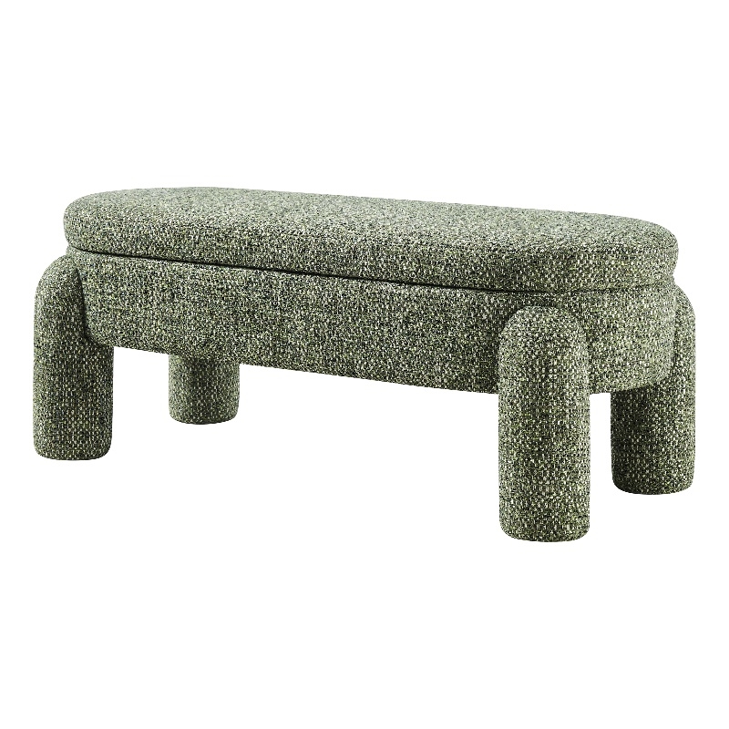 NPD Furniture Bowden Chenille Bench in Salzburg Green