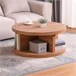 NPD Furniture Larson Round Coffee Table in Terra Oak