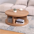 NPD Furniture Larson Round Coffee Table in Terra Oak