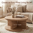 NPD Furniture Larson Round Coffee Table in Terra Oak
